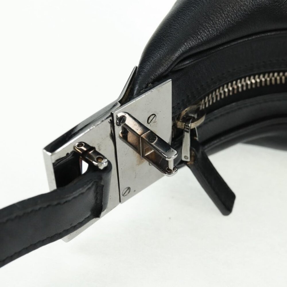 Authentic GUCCI Shoulder Bag Leather Black Silver 001 3341 3444 - Picture 8 of 16